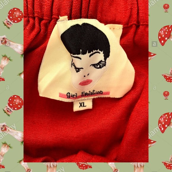 Brick red paperbag button down skirt - Picture 3 of 5